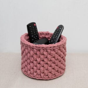 Kategória výrobkov 4 handmade hackovany kosik staroruzovy trickovlna A 01