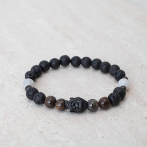 Kategória výrobkov 8 handmade damsky pansky elasticky naramok z polodrahokamov cierny budha mayak 01