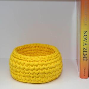 Kategória výrobkov 11 handmade hackovany kosik zlty trickovlna A 03
