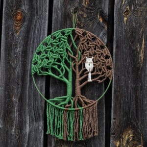 Kategória výrobkov 11 handmade zeleny strom zivota sova macrame mayak 01