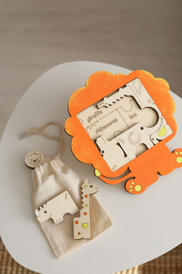 Drevené puzzle zvieratká zo savany