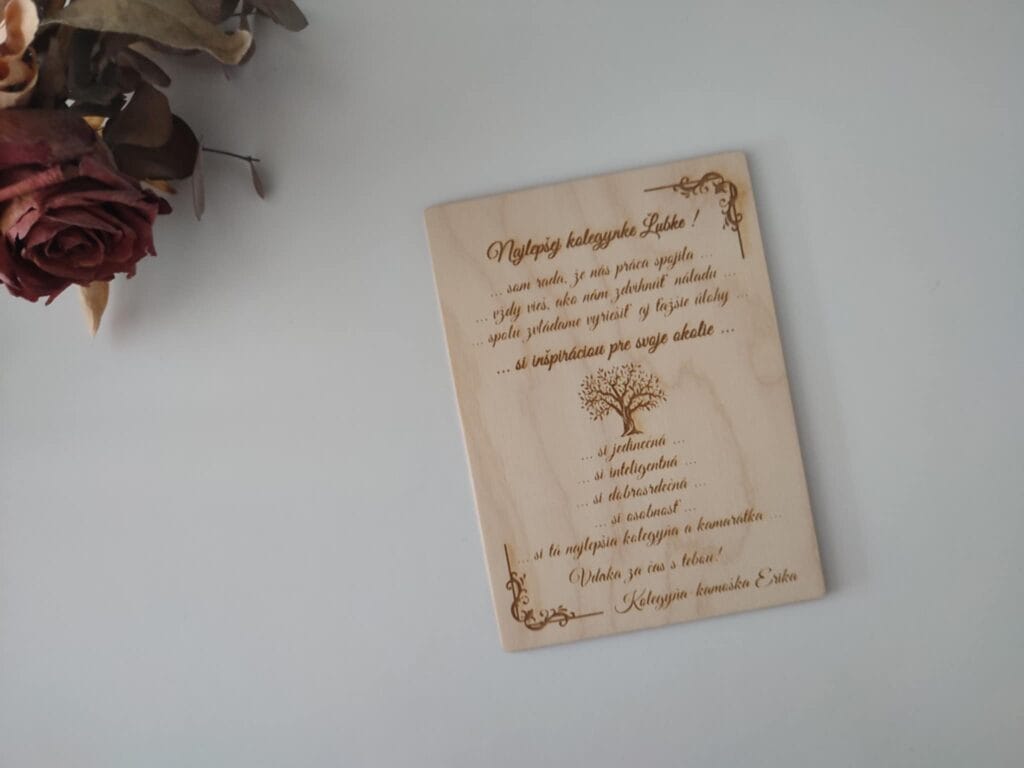 Poďakovanie pre najlepšiu kolegyňu