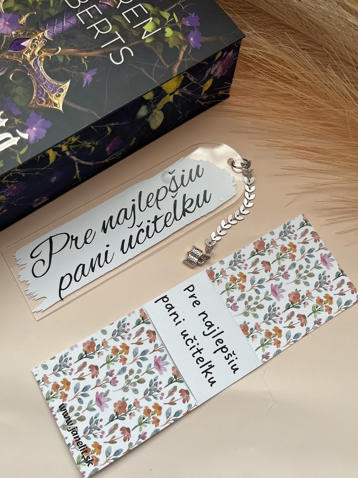 Darček pre pani učiteľku - Personalizovaná záložka do knihy s obalom