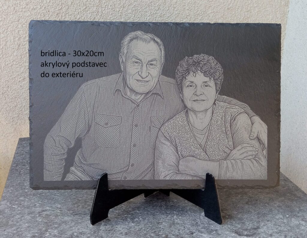 Personalizovaná gravírovaná fotografia na bridlici (rôzne veľkosti)