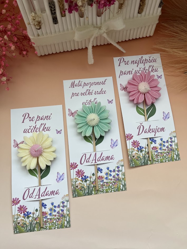 Sójová sviečka - darček pre pani učiteľku na koniec školského roka