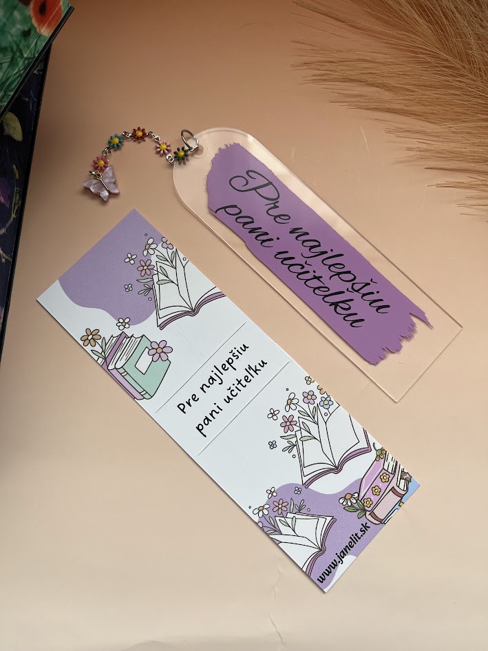 Personalizovaná záložka do knihy - Darček pre pani učiteľky + Personalizovaný obal