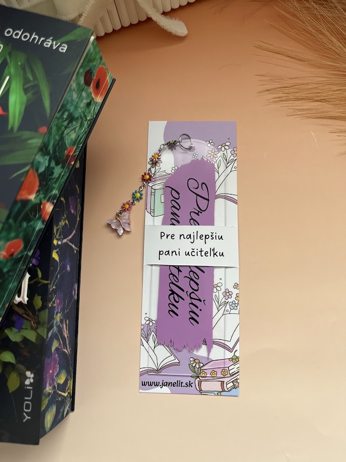 Personalizovaná záložka do knihy - Darček pre pani učiteľky + Personalizovaný obal