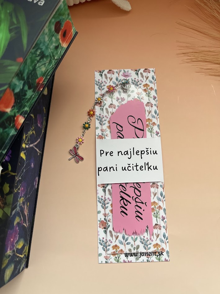 Personalizovaná záložka do knihy - Darček pre pani učiteľky + Personalizovaný obal