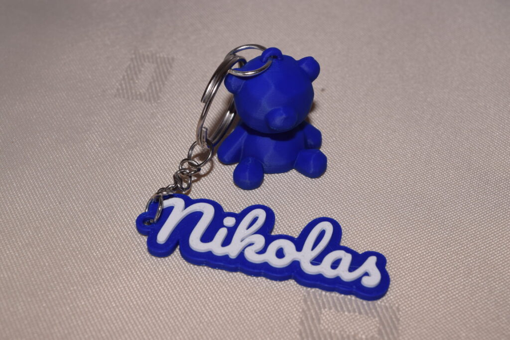 3D personalizovaná kľúčenka s menom a medvedíkom
