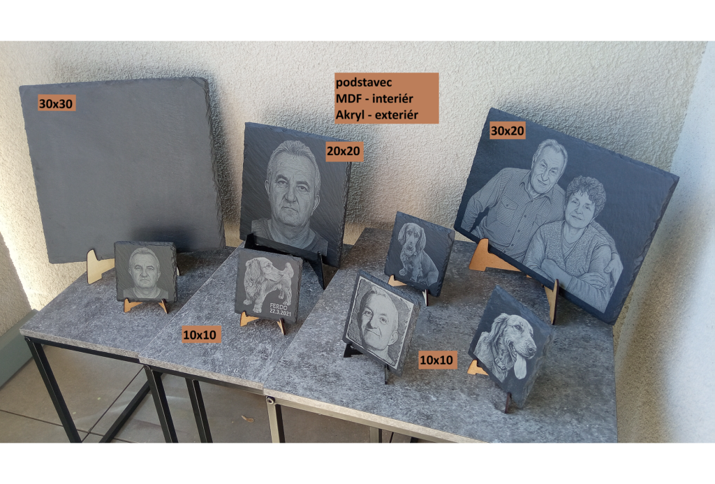 Personalizovaná gravírovaná fotografia na bridlici (rôzne veľkosti)