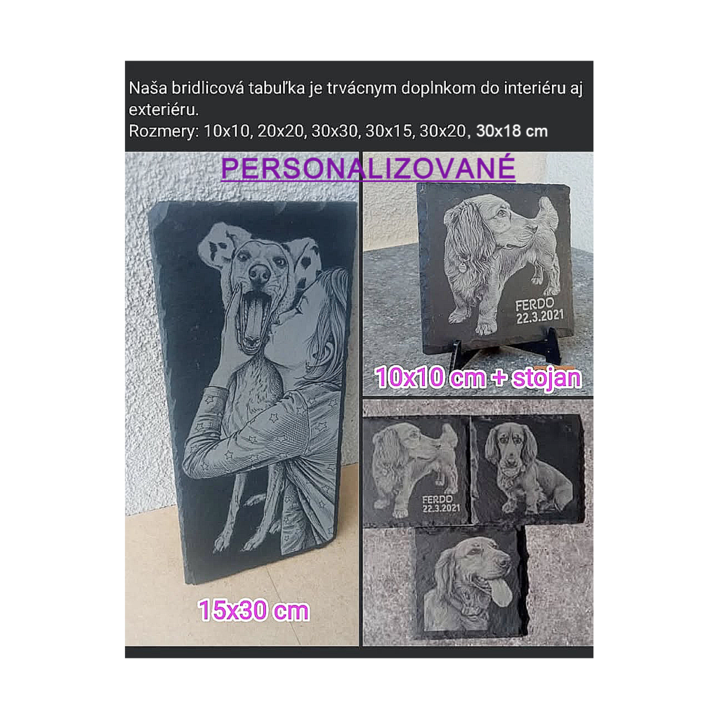 Personalizovaná gravírovaná fotografia na bridlici (rôzne veľkosti)