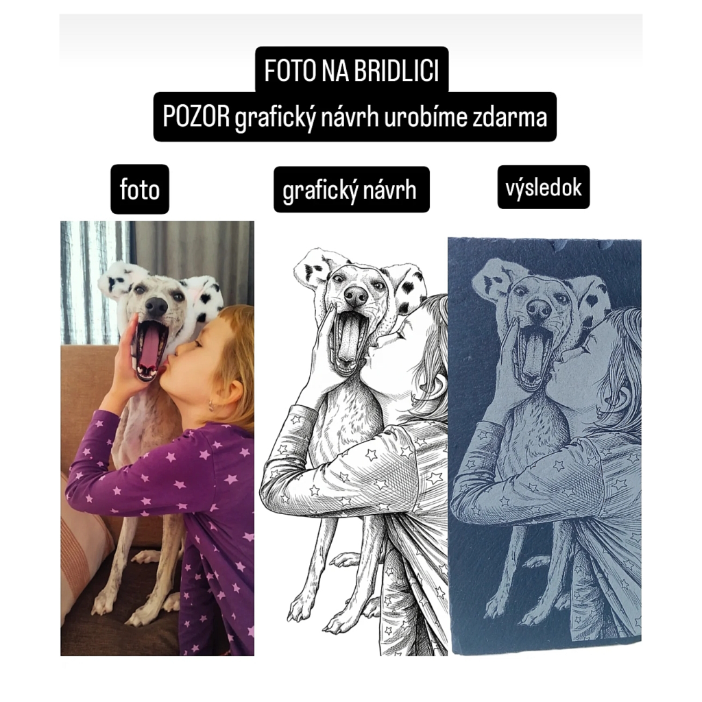 Personalizovaná gravírovaná fotografia na bridlici (rôzne veľkosti)