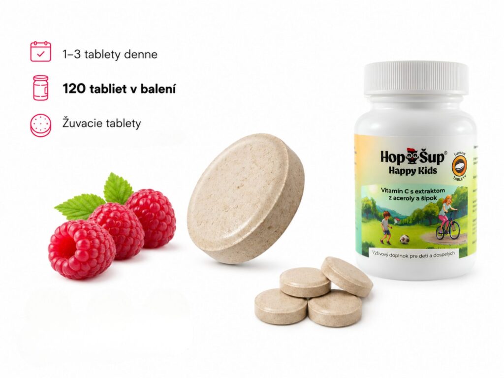 Vitamín C pre deti | žuvacie tablety | Hop Šup Vitamín