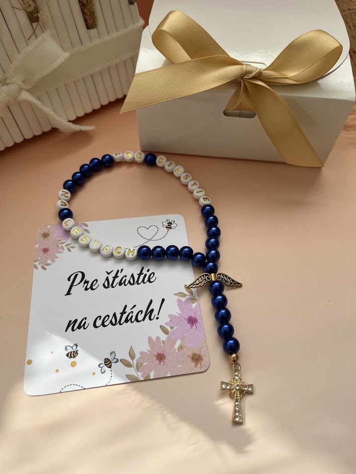 Ruženec do auta Pre šťastie na cestách | Kráľovská modrá