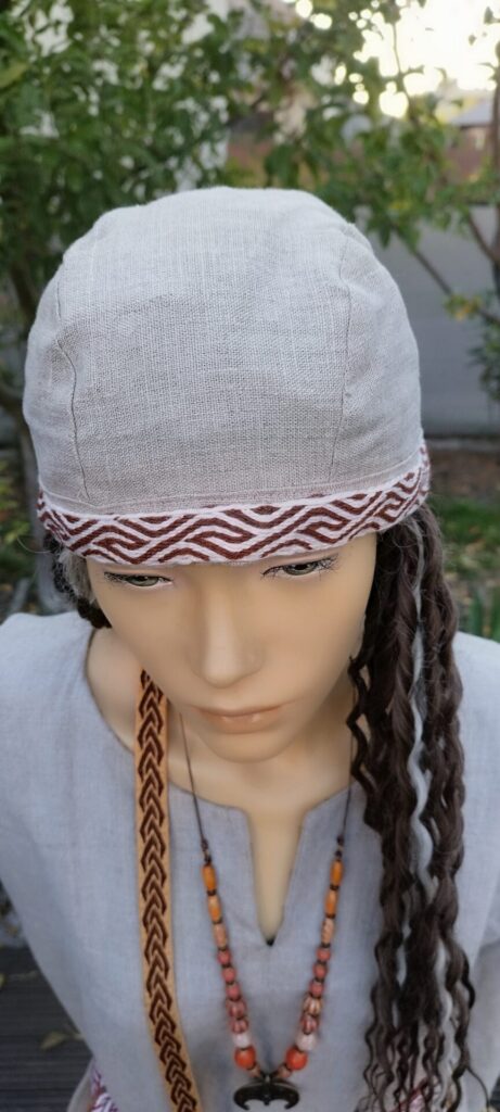 Bandana z ľanu a s vlneným lemovaním