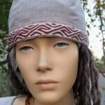 Bandana z ľanu a s vlneným lemovaním