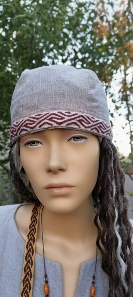 Bandana z ľanu a s vlneným lemovaním