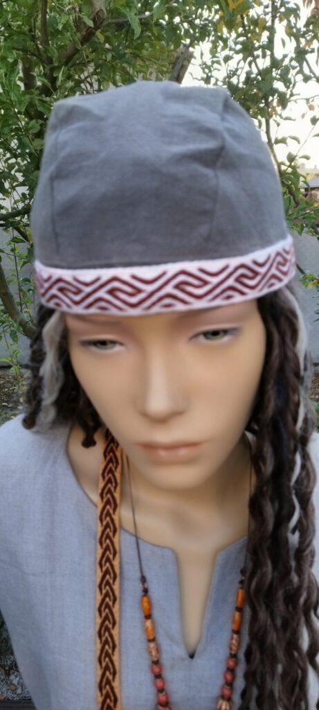 Bandana z ľanu a s vlneným lemovaním