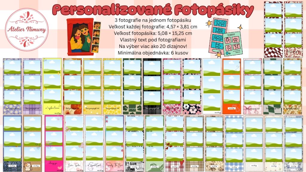 Personalizované Fotopásiky Na Objednávku (Set 6 kusy)