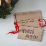 Drevená obálka na peniaze - Svätý pokoj, prírodná