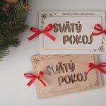 Drevená obálka na peniaze - Svätý pokoj, prírodná
