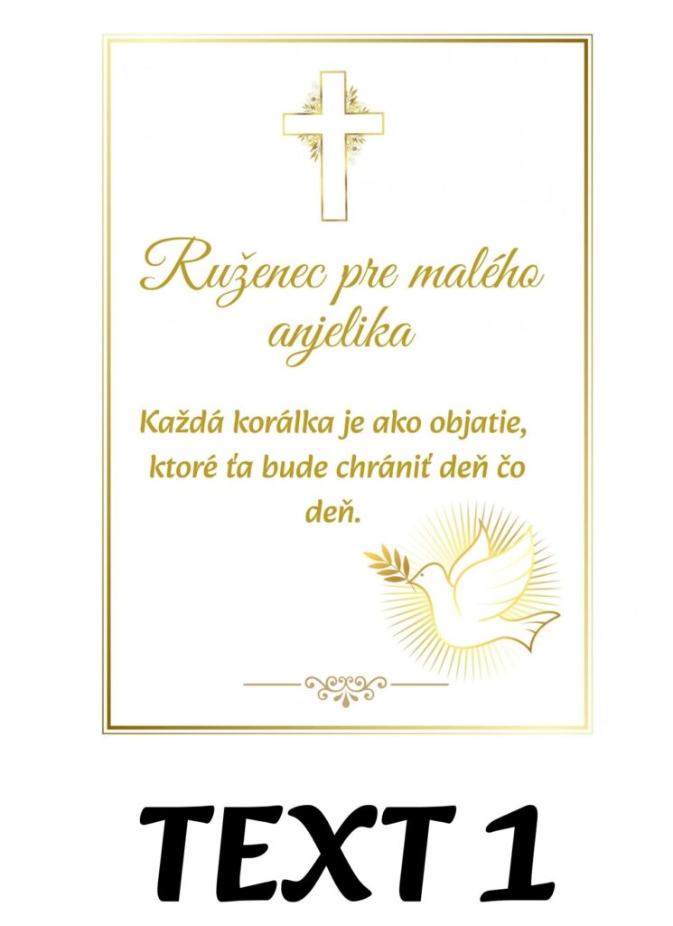 Perlový set ku krstu – ruženec s menom a náramok s menami detí